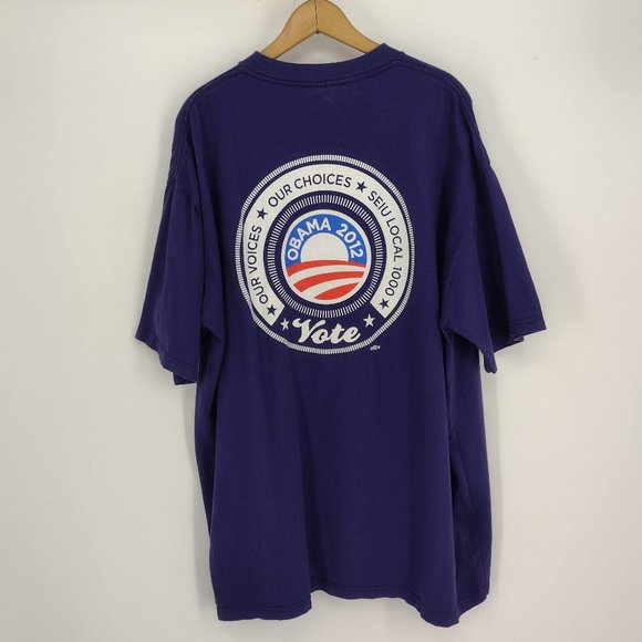 3XL Vote Obama 2012 SEIU Local 1000 Made In USA Our Voices Our Choices T-Shirt - Picture 1 of 5